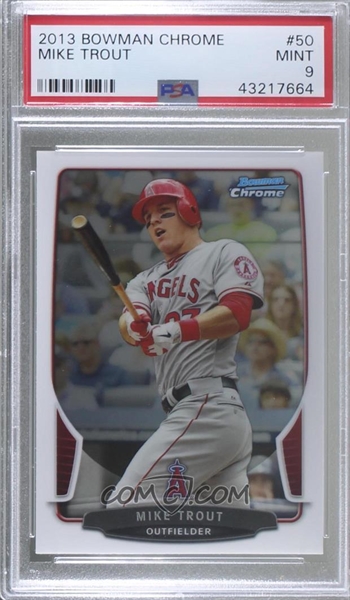 MIKE TROUT (PSA 9) 2012 Topps Update Series All-Star Stitches Relic